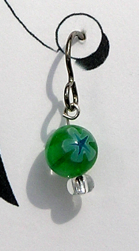 millefiori bead hypoallergenic earrings