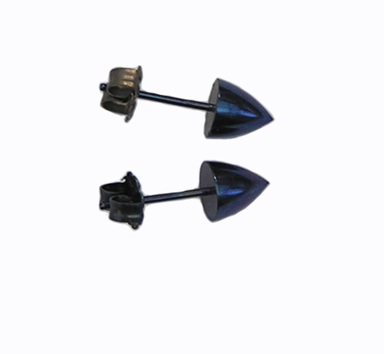 anodized blue titanium Moonshot earrings
