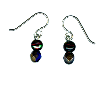 handcrafted iridescent bead hypoallergenic earrings