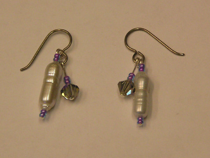 hypoallergenic pearl and bead earrings
