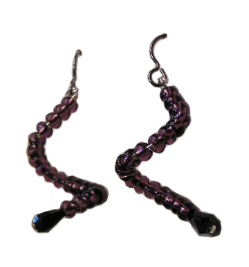 The Zen Lady Hypoallergenic Earrings Lavender Spirals