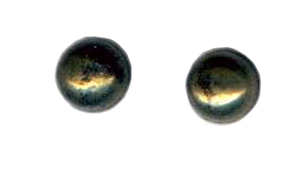 6mm pyrite cab titanium post earrings