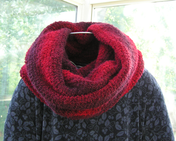 cowl scarf in variegated red