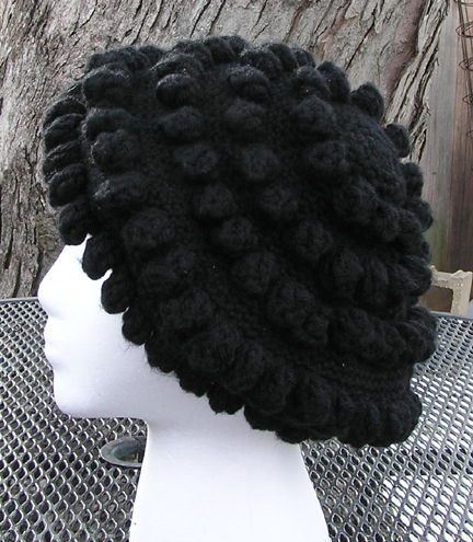 Reggae Beret Crocheted Hat side view