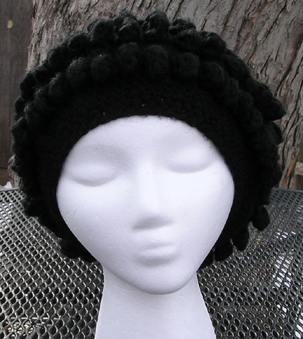 Reggae Beret Crocheted Hat worn snood style