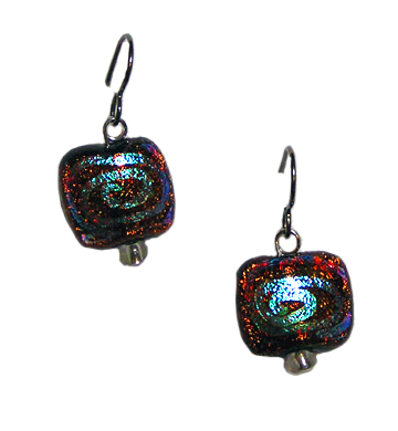 hypoallergenic dichroic glass earrings