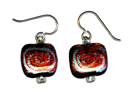 hypoallergenic dichroic glass earrings