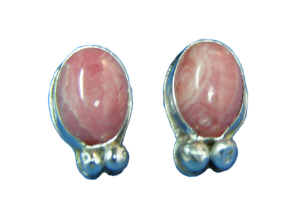 designer rhodochrosite post earrings