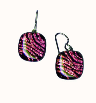 hypoallergenic dichroic glass earrings