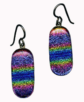 hypoallergenic dichroic glass earrings