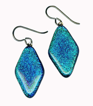 hypoallergenic dichroic glass earrings