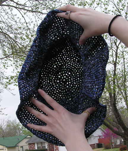 Handcrafted ribbon crocheted hat