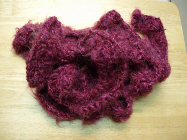 mohair blend crochet scarf