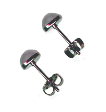 6mm rose quartz titanium post earrings