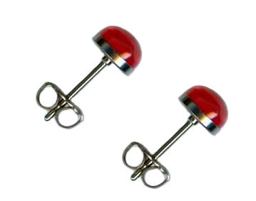 6mm ruby cab titanium post earrings