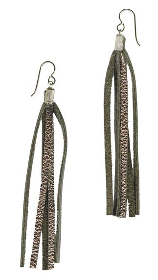 hypoallergenic silver leather earrings