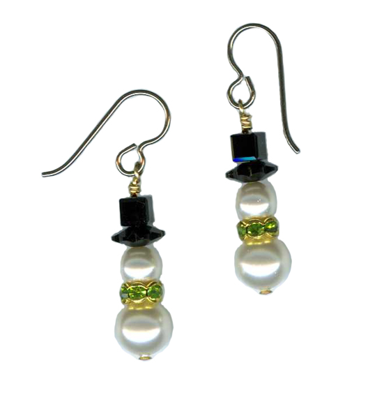 snowman dangle earrings