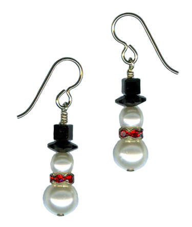 snowman dangle earrings