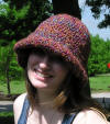Wide brim hand crafted crocheted hat