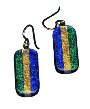 hypoallergenic dichroic glass earrings