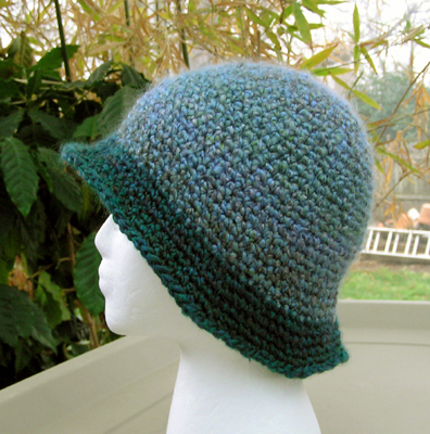 Flapper style hand made crocheted hat