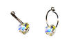 titanium sleeper earrings with swarovski crystal heart beads