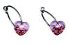 titanium sleeper earrings with swarovski crystal heart beads