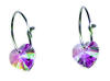 titanium sleeper earrings with swarovski crystal heart beads