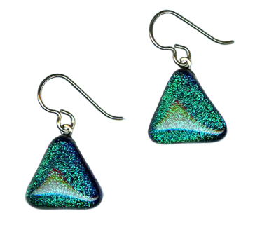 hypoallergenic dichroic glass earrings