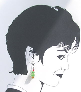 christmas tree dangle earrings
